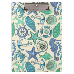 Aquamarines Seetier-Muster Klemmbrett