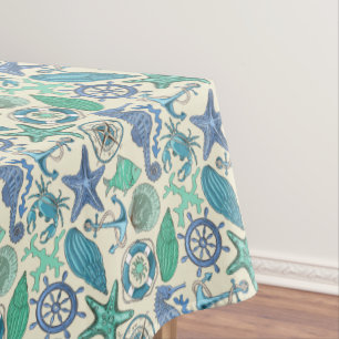 Aquamarines Seetier-Muster Tischdecke