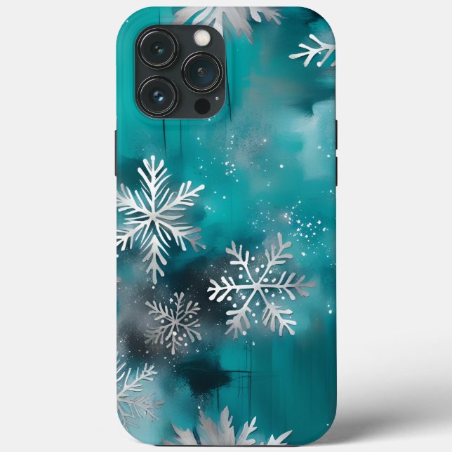 Aquamarines Silberes Weihnachtshandy Case-Mate iPhone Hülle (Rückseite)