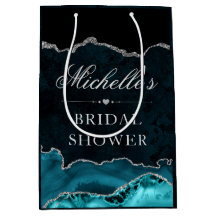 Aquamarines Silver Glitzer Marble Agate Brautparty