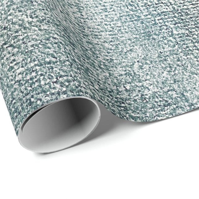 Aquamarines Silver Graphite Blue Metall Pinsel Mak Geschenkpapier (Rolleneckpunkt)