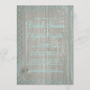 Aquamarines Silver Rustic Country Brautparty lädt  Einladung