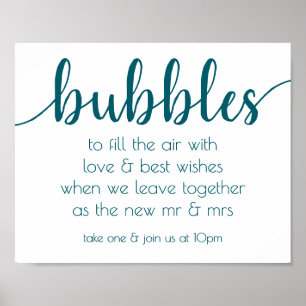 Aquamarines Skript "Aqua Bubble Wedding Send-Off Poster