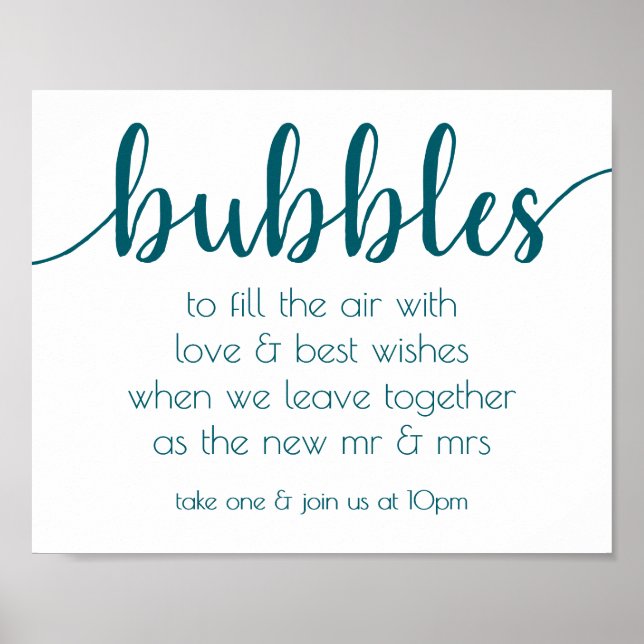 Aquamarines Skript | "Aqua Bubble Wedding Send-Off Poster (Vorne)