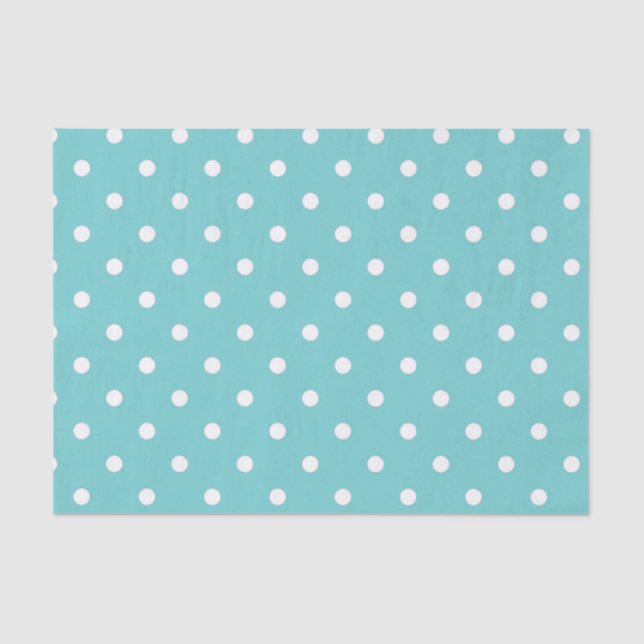 Aquamarines Sky Polka Dot Tissue Paper Seidenpapier (Vorderseite)