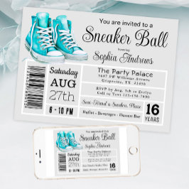 Aquamarines Sneaker Ball Geburtstagsparty Showlabe Einladung