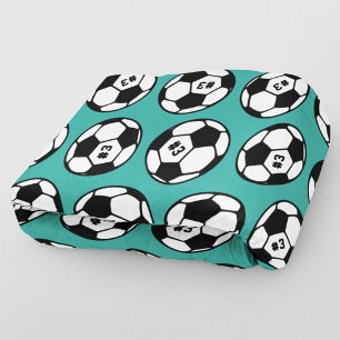 Aquamarines Soccer-Ball-Muster Fleecedecke