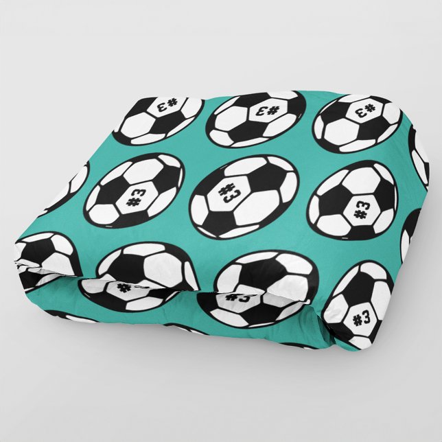 Aquamarines Soccer-Ball-Muster Fleecedecke (Von Creator hochgeladen)