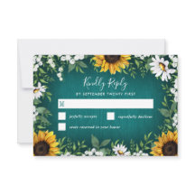 Aquamarines Sonnenblumenland Rustikale Hochzeitska