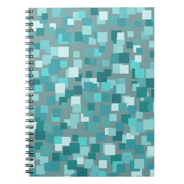 Aquamarines Squares-Notebook Notizblock (Vorderseite)