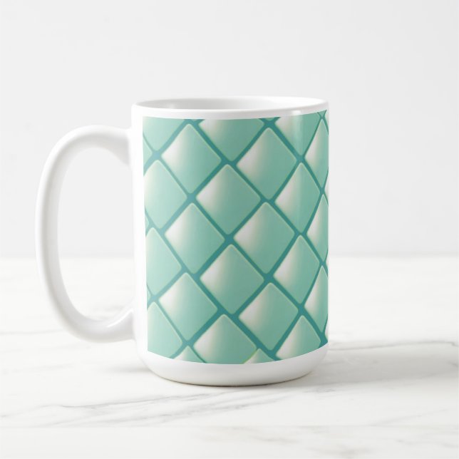 Aquamarines Steppmuster Kaffeetasse (Links)