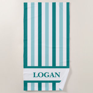 Aquamarines Strandtuch mit Individuelle Name