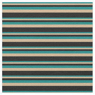 Aquamarines, Tan- und Schwarz-Streifen-Muster Stoff