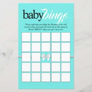 Aquamarines Tiffany Theme Baby Bingo Baby Showspie