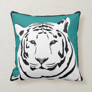 Aquamarines Tigerthrow-Kissen Kissen