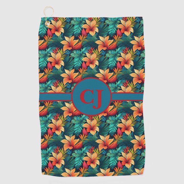 Aquamarines Tropical Paradise Golfhandtuch (Vorderseite)