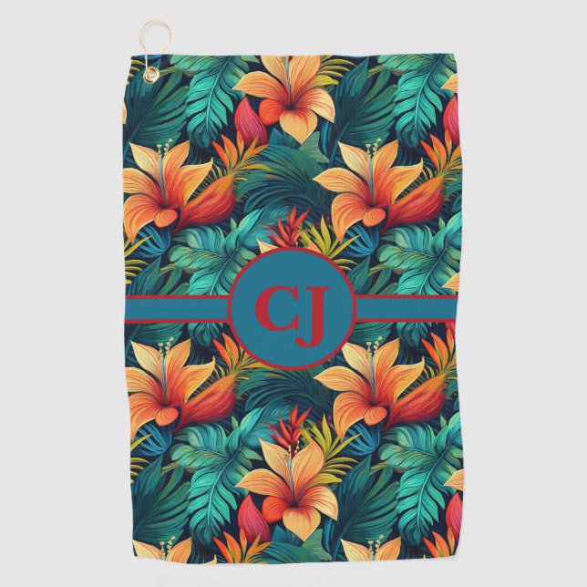 Aquamarines Tropical Paradise Golfhandtuch (Vorderseite)