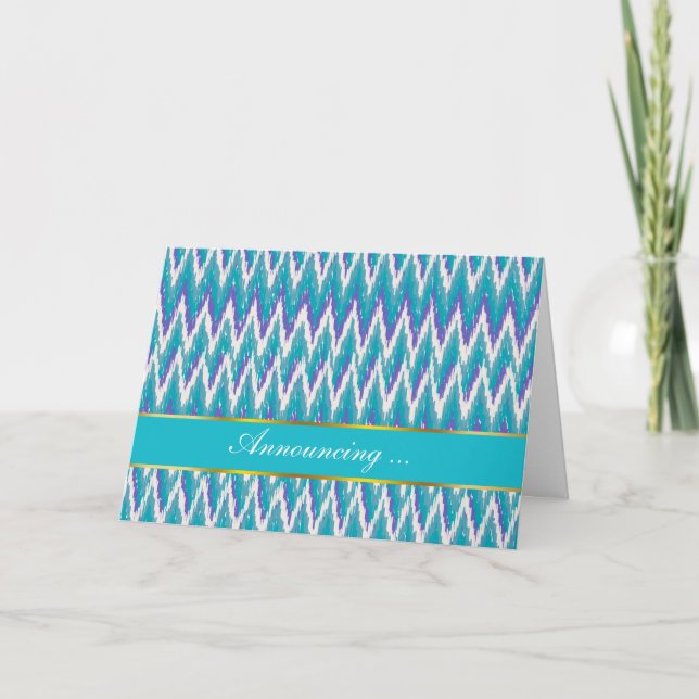 Aquamarines und Amethyst iKat ZigZag-Muster Ankündigung (Vorderseite)