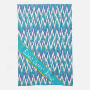 Aquamarines und Amethyst iKat ZigZag-Muster Küchentuch