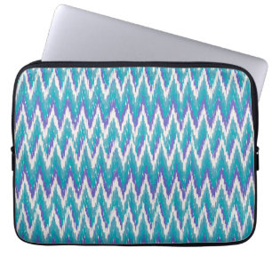 Aquamarines und Amethyst iKat ZigZag-Muster Laptopschutzhülle