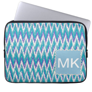 Aquamarines und Amethyst iKat ZigZag-Muster Laptopschutzhülle