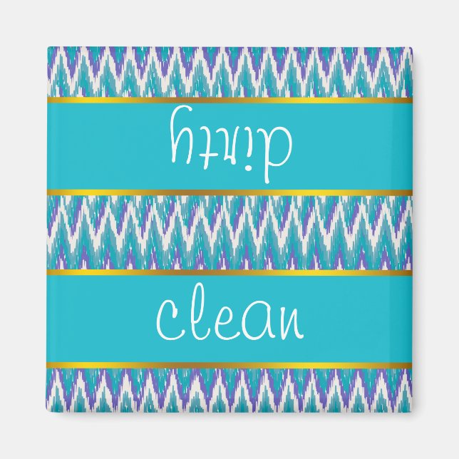 Aquamarines und Amethyst iKat ZigZag-Muster Magnet (Vorne)