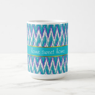 Aquamarines und Amethyst iKat ZigZag-Muster Tasse