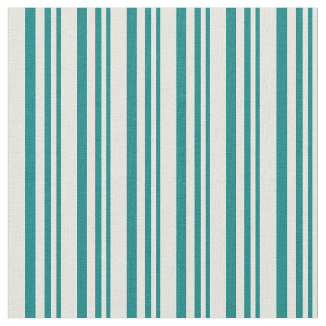 Aquamarines und beigefarbenes Muster Stoff (Nahaufnahme)