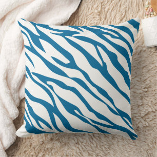Aquamarines und cremefarbenes Zebra-Designkissen Kissen