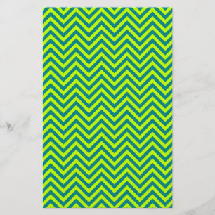 Aquamarines und glänzendes Zickzack Muster Briefpapier