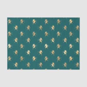 Aquamarines und goldenes Foil Einhornmuster Seidenpapier