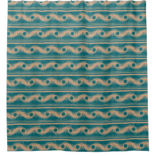 Aquamarines und karamellisches spiralförmiges Stre Duschvorhang