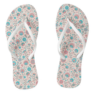 Aquamarines und korkfarbenes Muster Flip Flops