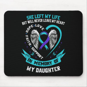 Aquamarines und Lila Selbstmordbewusstsein Mousepad