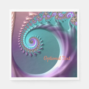 Aquamarines und Lila Spiralpapier Fraktal Napkins Serviette