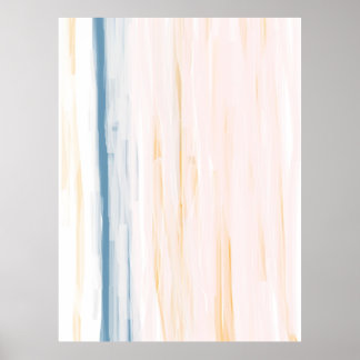 Aquamarines und orangefarbenes Abstrakt Art Poster