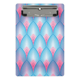 Aquamarines und rosa Blumenblatt-Muster Mini Klemmbrett