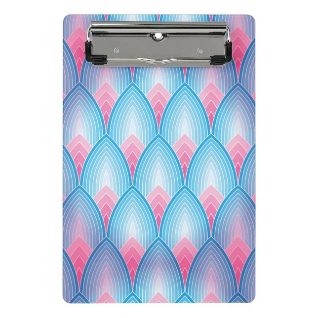 Aquamarines und rosa Blumenblatt-Muster Mini Klemmbrett (Vorderseite)