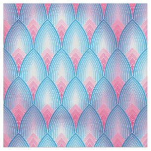 Aquamarines und rosa Blumenblatt-Muster Stoff