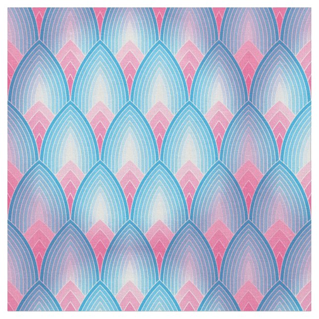 Aquamarines und rosa Blumenblatt-Muster Stoff (Nahaufnahme)