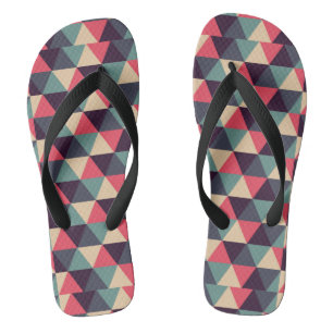 Aquamarines und rosa Dreieck-Muster Flip Flops