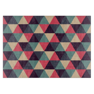 Aquamarines und rosa Dreieck-Muster Schneidebrett