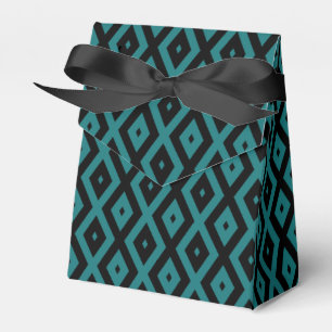 Aquamarines und schwarzes Diamantmuster Geschenkschachtel