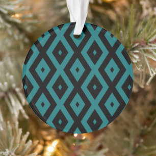 Aquamarines und schwarzes Diamantmuster Ornament
