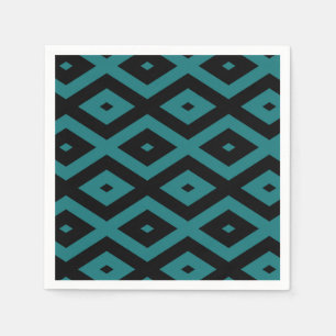 Aquamarines und schwarzes Diamantmuster Serviette