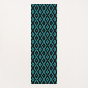 Aquamarines und schwarzes Diamantmuster Yogamatte