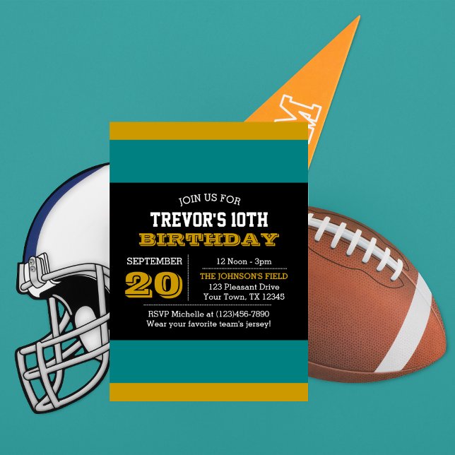 Aquamarines und schwarzes Team Einladung zum Gebur (Von Creator hochgeladen)