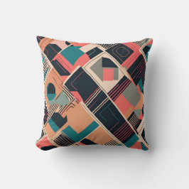 aquamarines und senffarbenes geometrisches Muster Kissen