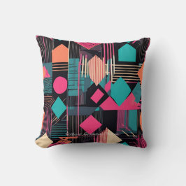 aquamarines und senffarbenes geometrisches Muster Kissen