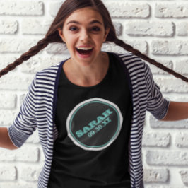 Aquamarines und silberes Bat Mitzvah-Name-Logo T-Shirt